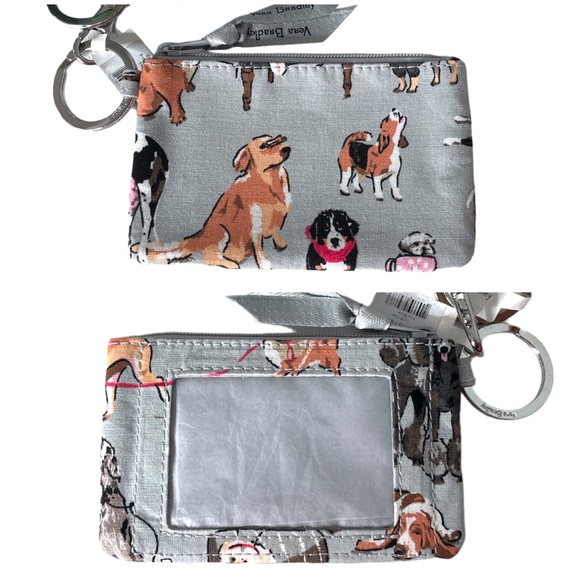 Vera Bradley Dog Show Zip ID and Lanyard Gray Grey - Picture 2 of 6